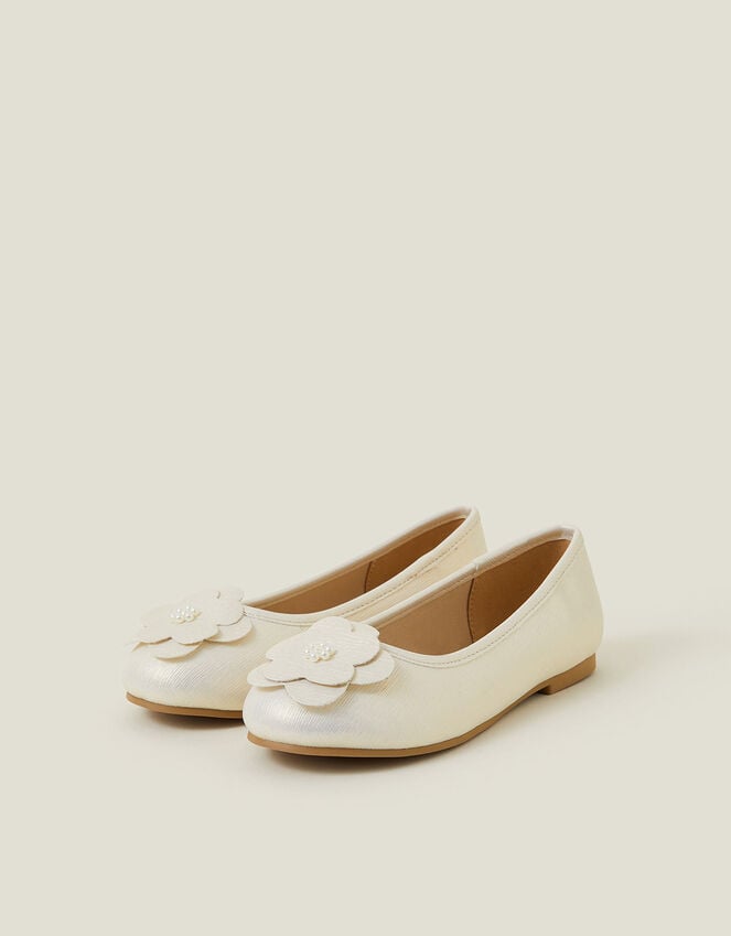 accessorize Girls Applique Flower Ballet Flats Gold