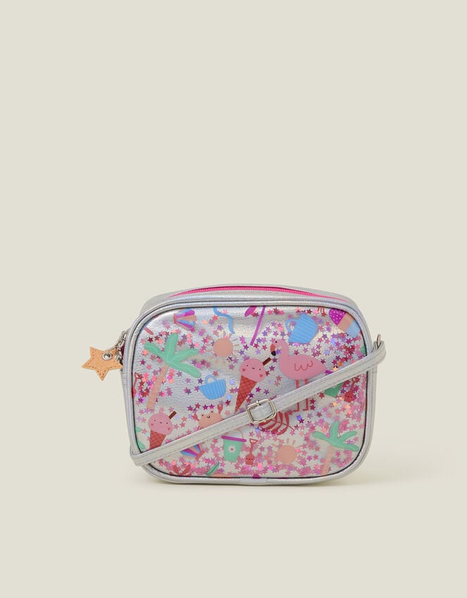 Accessorize Girls Beach Print Confetti Cross-Body Bag