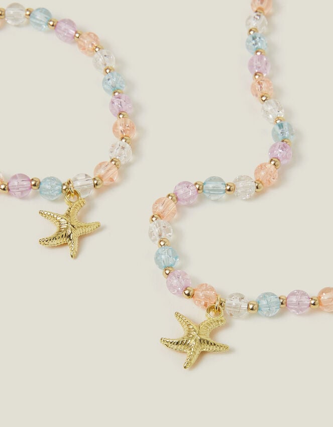 Accessorize Girls Beaded Star Fish Necklace And Bracelet Set