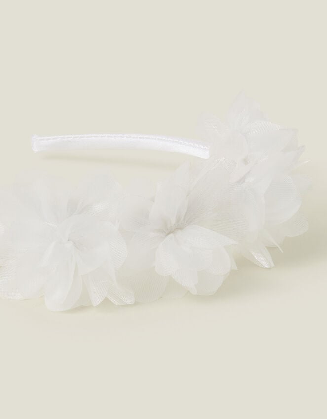 Accessorize Girls Corsage Flower Crown Headband Ivory