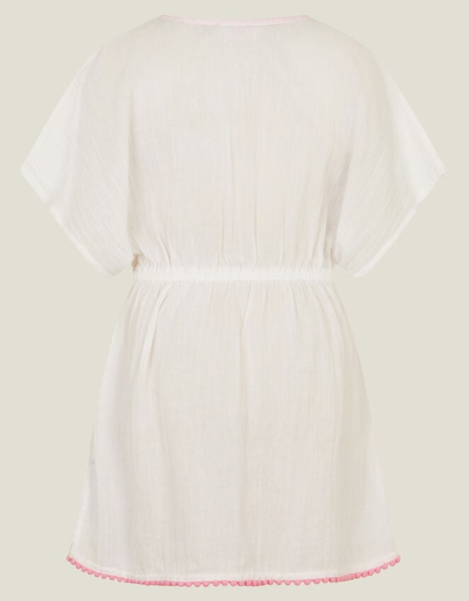 Accessorize Girls Floral Embroidered Kaftan Dress White