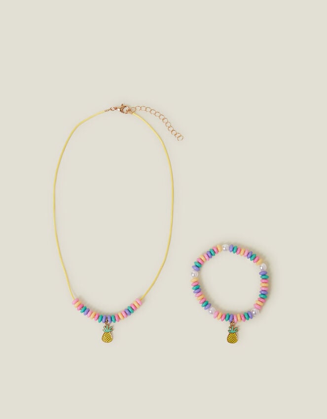 accessorize Girls Fruit Bead Necklace and Bracelet Set