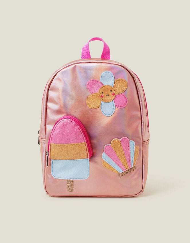 Accessorize Girls Ice Cream Pocket Metallic Backpack
