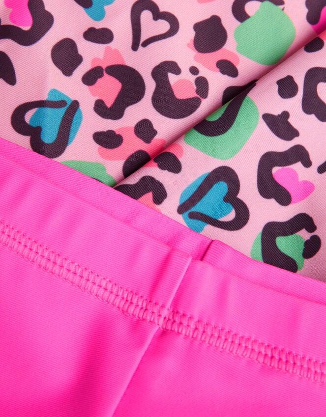 Accessorize Girls Leopard Print Rash Vest Swim Set Multi