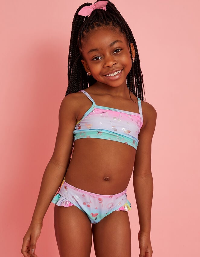 accessorize Girls Ombre Foil Print Bikini Set Multi