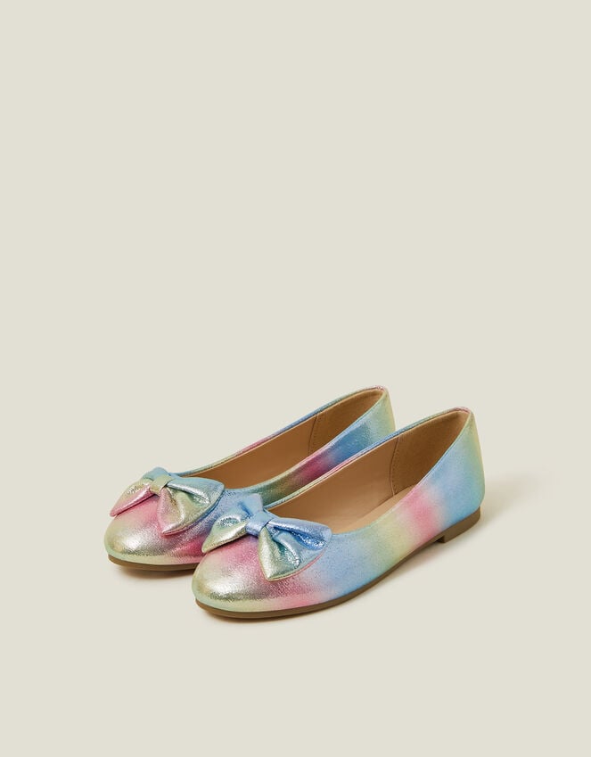 accessorize Girls Ombre Metallic Ballet Flats Multi