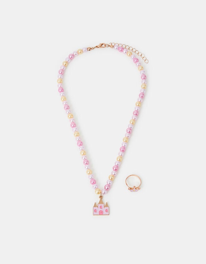Accessorize Girls Princess Charm Necklace And Ring Set