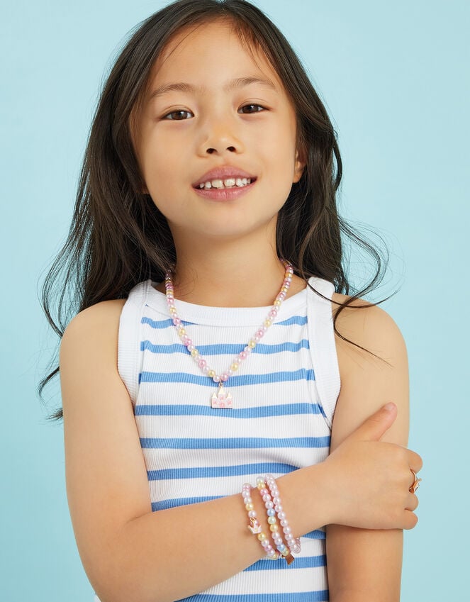 accessorize Girls Princess Charm Necklace and Ring Set