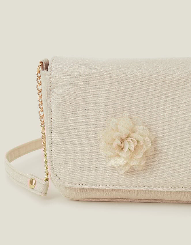 Accessorize Girls Square Glitter Corsage Flower Bag