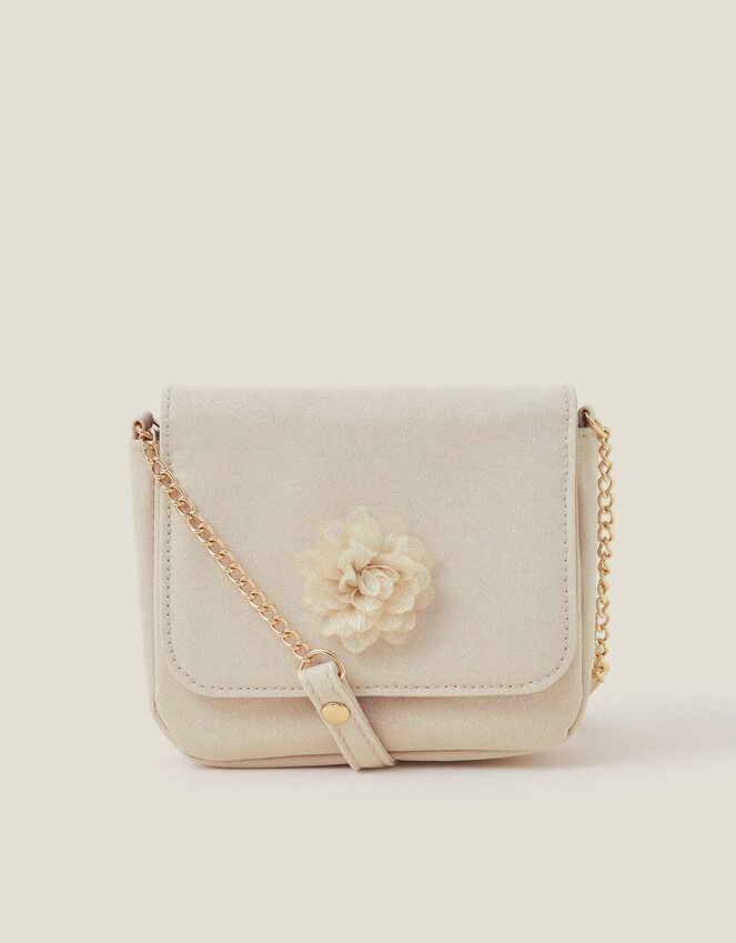 accessorize Girls Square Glitter Corsage Flower Bag