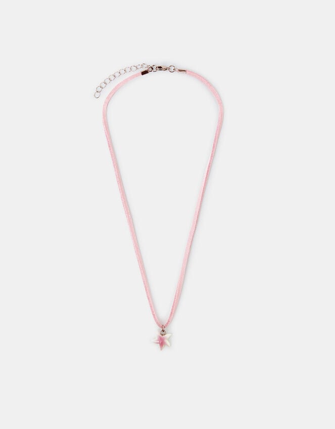 Accessorize Girls Starfish Pendant Cord Necklace Pink