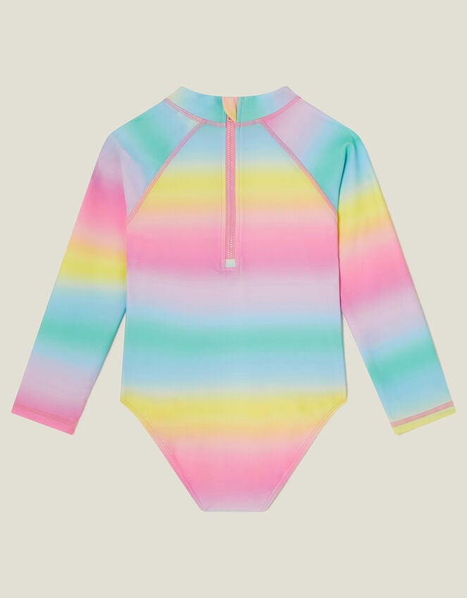 Accessorize Girls UPF 50+ Heart Long Sleeve Swimsuit Multi