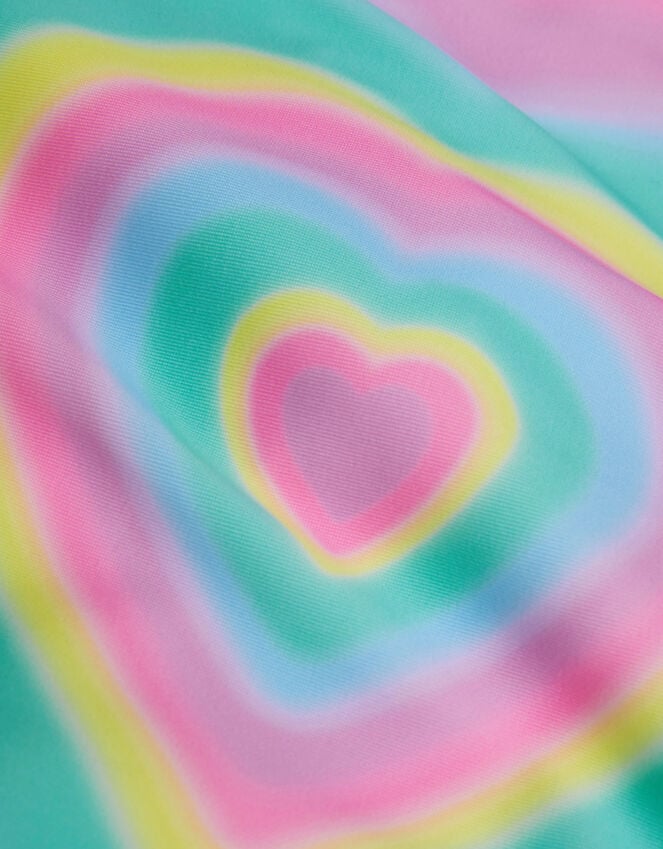 Accessorize Girls UPF 50+ Heart Long Sleeve Swimsuit Multi