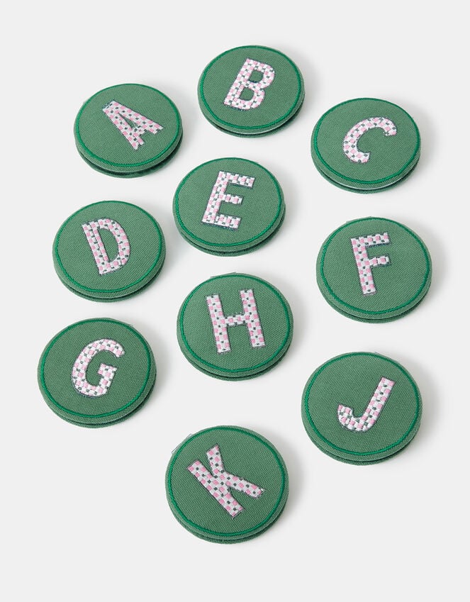 Accessorize Initial Embroidered Compact Mirror Green