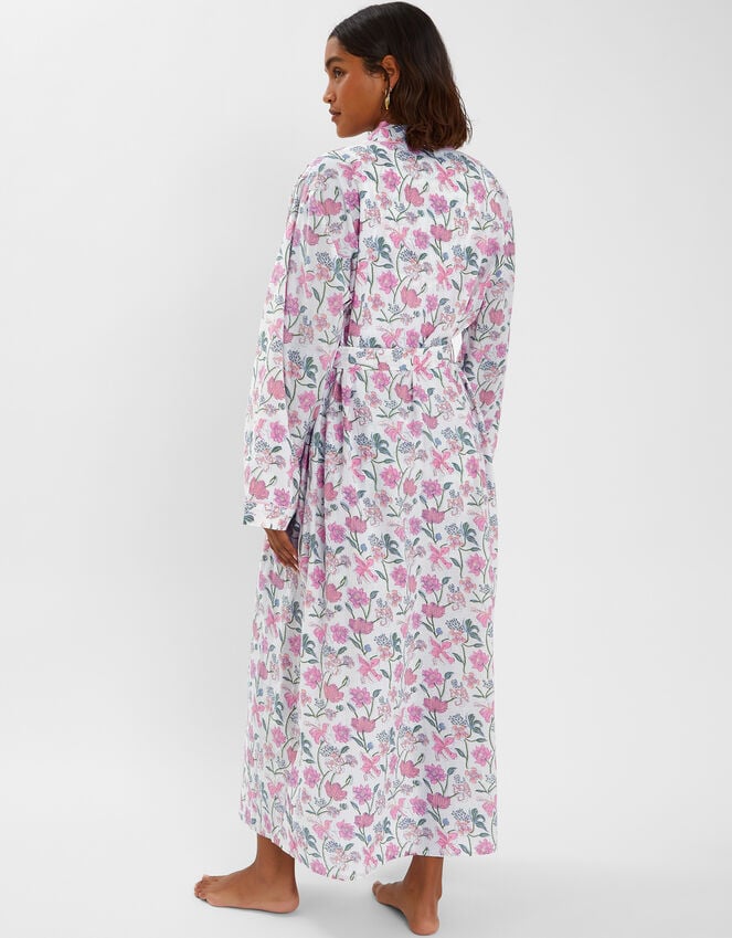 Accessorize Jasmine Print Cotton Dressing Gown Pink