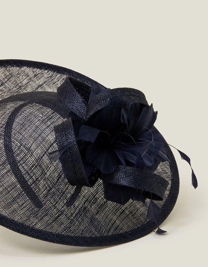 Accessorize Large Disc Feather Corsage Fascinator Blue
