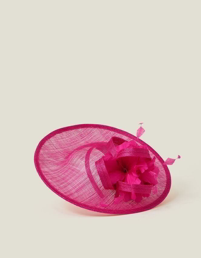 Accessorize Large Disc Feather Corsage Fascinator Pink