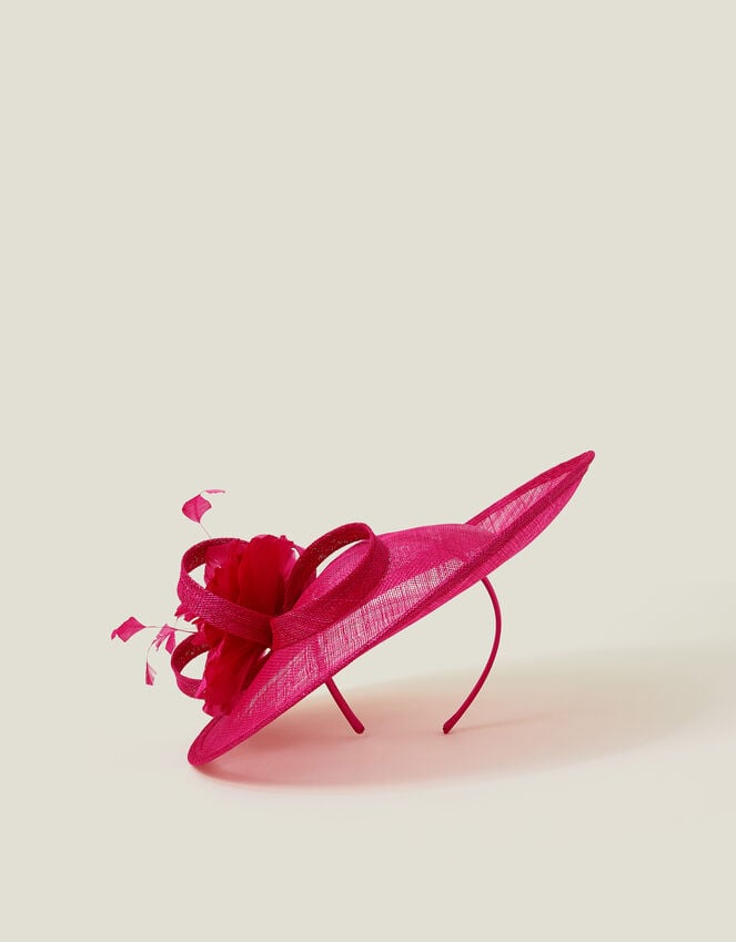 Accessorize Large Disc Feather Corsage Fascinator Pink