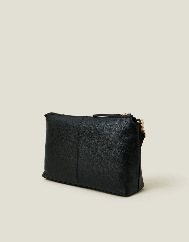 Accessorize Leather Webbing Strap Cross-Body Bag Black