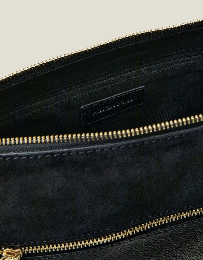 Accessorize Leather Webbing Strap Cross-Body Bag Black