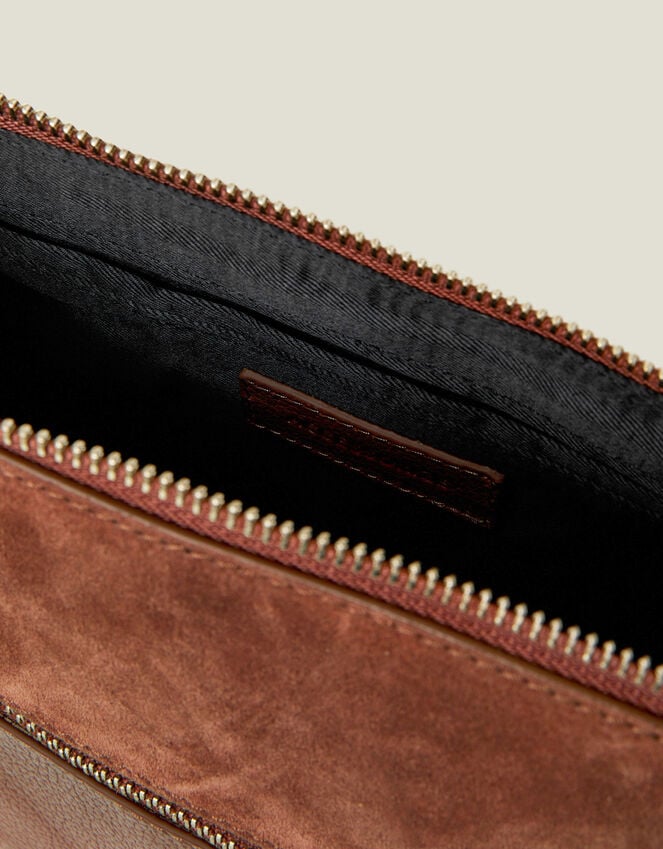 Accessorize Leather Webbing Strap Cross-Body Bag Tan