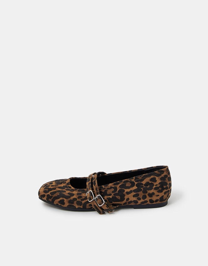 Accessorize Leopard Print Buckle Ballet Flats Leopard