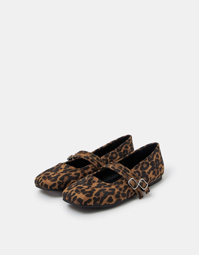 accessorize Leopard Print Buckle Ballet Flats Leopard