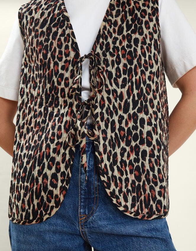 Accessorize Leopard Print Quilted Waistcoat Leopard