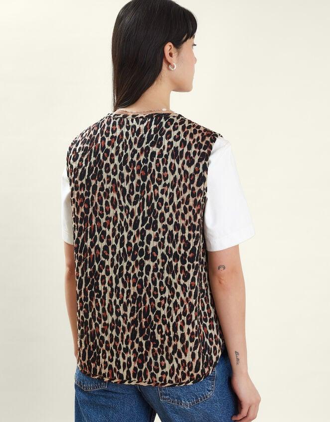 Accessorize Leopard Print Quilted Waistcoat Leopard