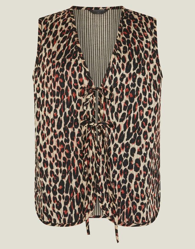 Accessorize Leopard Print Quilted Waistcoat Leopard