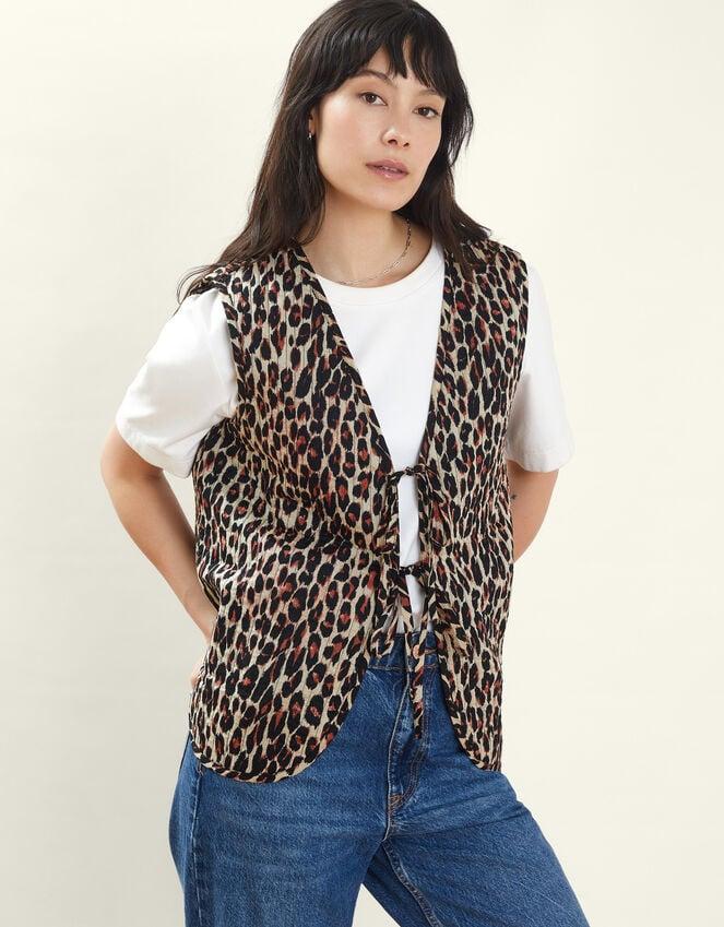accessorize Leopard Print Quilted Waistcoat Leopard