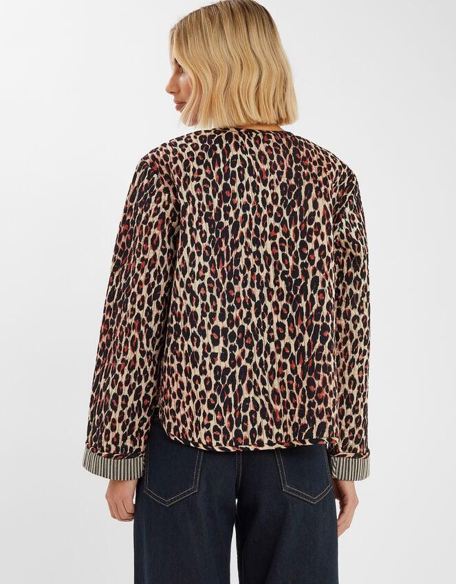 Accessorize Leopard Print Tie-Front Quilted Jacket Leopard