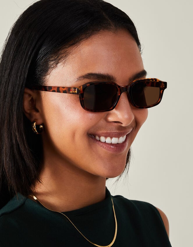 accessorize Mini Crystal Tortoiseshell Square Sunglasses