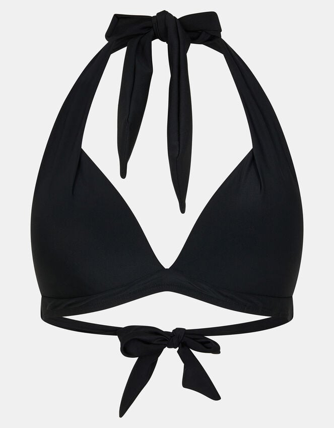 Accessorize Moulded Cup Halter Neck Bikini Top Black