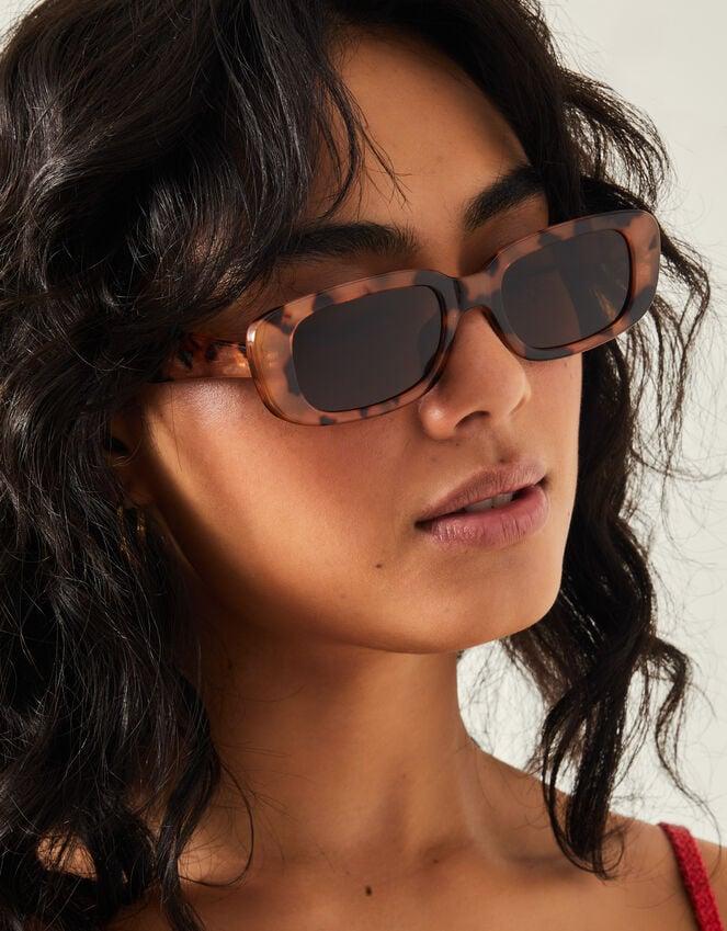 Accessorize Narrow Tortoiseshell Rectangle Sunglasses