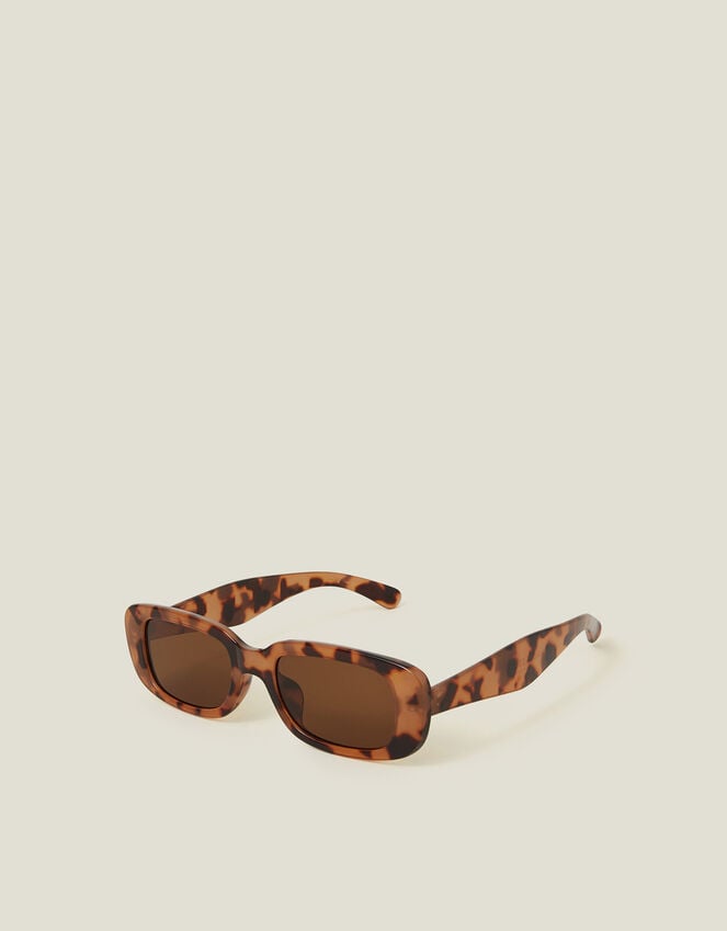accessorize Narrow Tortoiseshell Rectangle Sunglasses