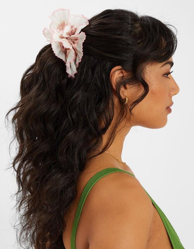Accessorize Oversized Gingham Frill Hair Scrunchie Pink
