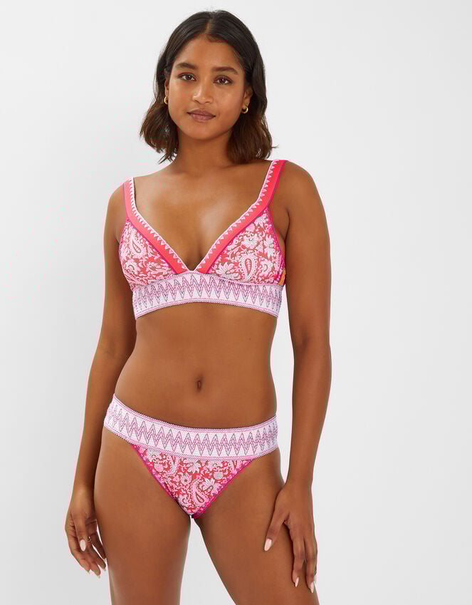 accessorize Paisley Shirred Band Bikini Bottoms Orange