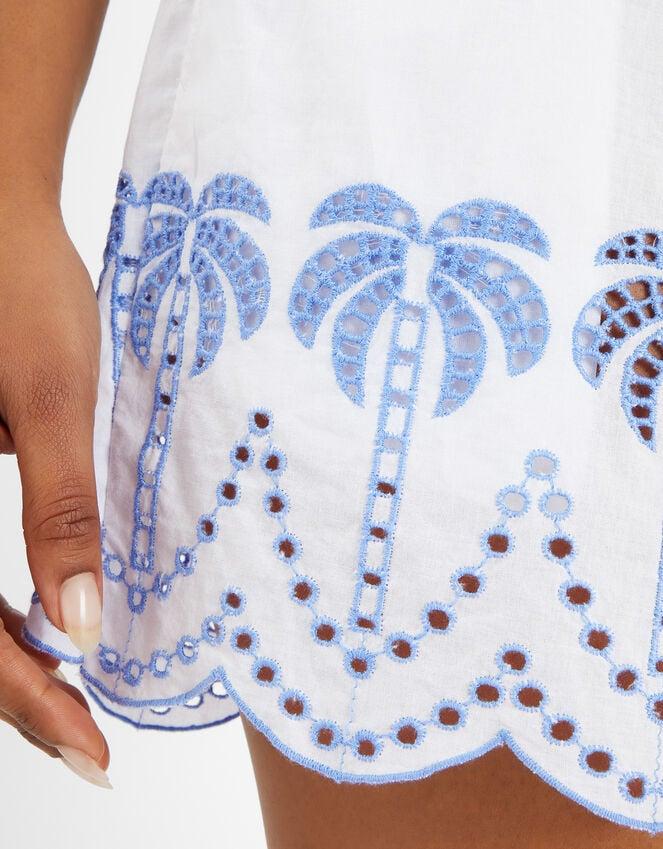 Accessorize Palm Embroidered Drawstring Shorts White