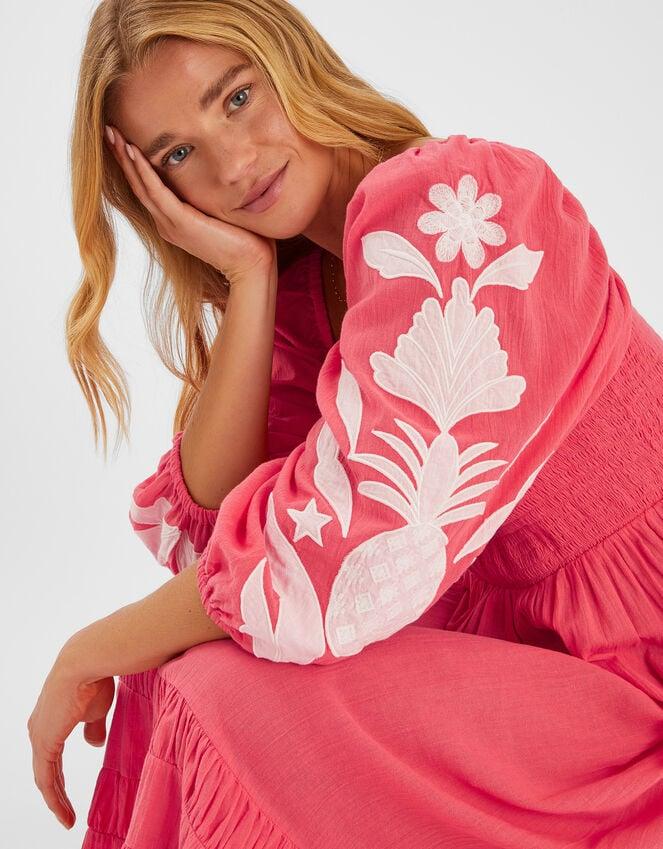 Accessorize Pineapple Applique Smocked Maxi Dress Orange