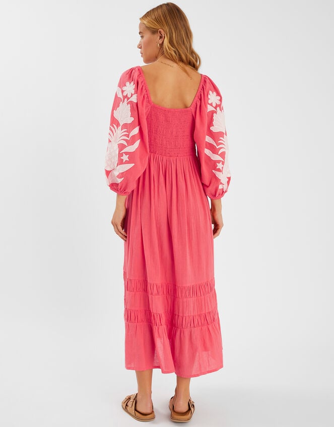 Accessorize Pineapple Applique Smocked Maxi Dress Orange