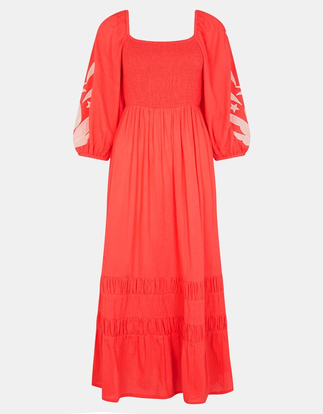 Accessorize Pineapple Applique Smocked Maxi Dress Orange