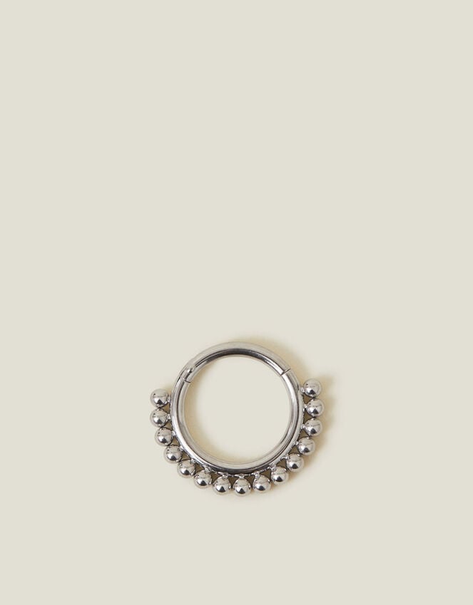Accessorize Platinum-Plated Surgical Steel Bobble Septum Clicker Hoop