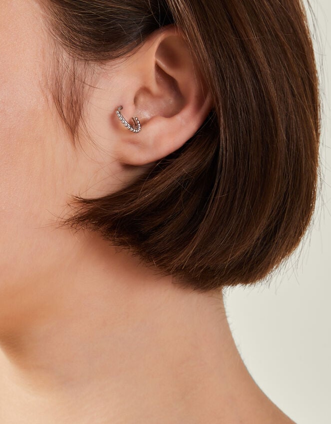 Accessorize Platinum-Plated Surgical Steel Bobble Septum Clicker Hoop