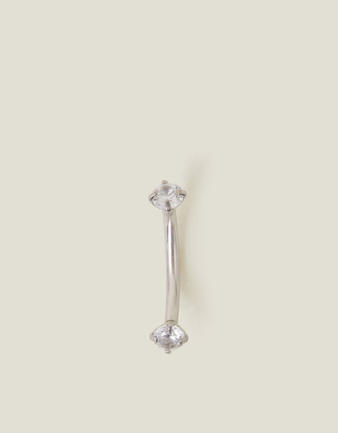 Accessorize Platinum-Plated Surgical Steel Crystal Barbell
