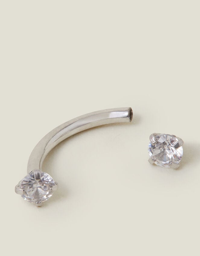 Accessorize Platinum-Plated Surgical Steel Crystal Barbell