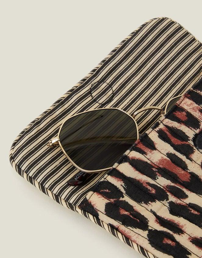 Accessorize Quilted Leopard Print Soft Sunglasses Case