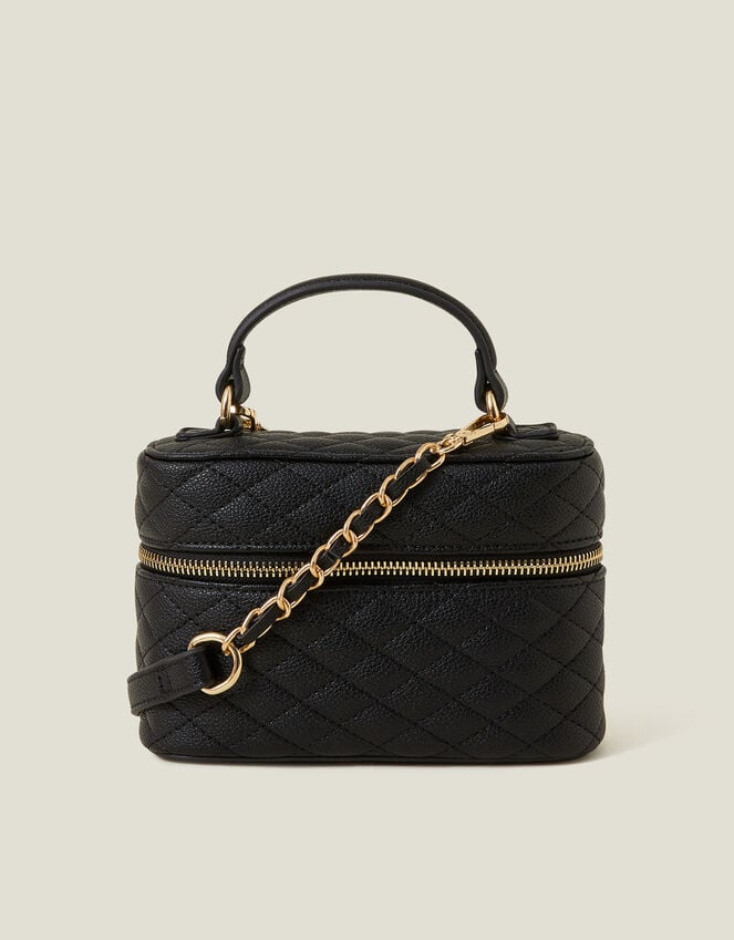 Accessorize Quilted Top Handle Cross-Body Bag Black