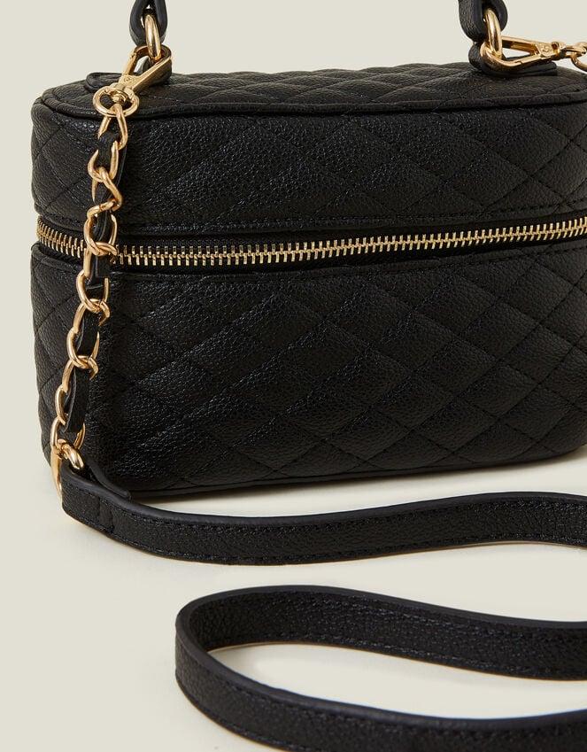 Accessorize Quilted Top Handle Cross-Body Bag Black