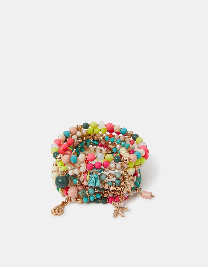 Accessorize Sea Charm Beaded Stretch Bracelet Multipack